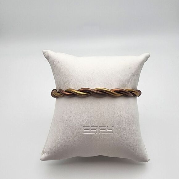 Michael Thompson Navajo Gold Tone & Copper Tone Twist Bracelet - Picture 2 of 6